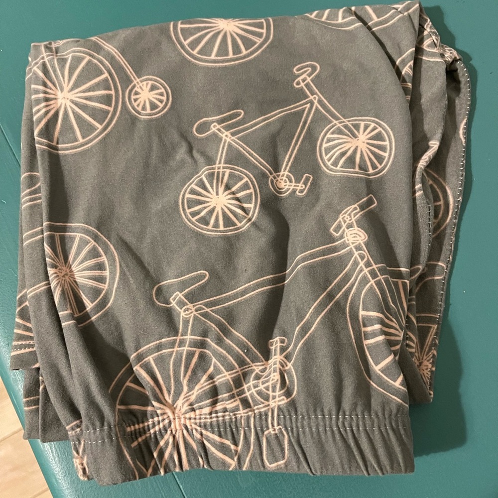 Agnes & Dora leggings grey with pink bicycles size xl
